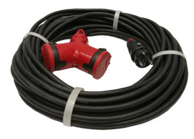 Przedłużacz budowlany jednofazowy elCORD 16A 230V IP44 15m H07RN-F 3G1,5 z wtyczką uni-schuko i podwójnym gniazdem 31125150