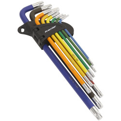 Sealey AK7194 TRX-Star* Key Set 9pc Colour-Coded Extra-Long