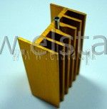 Radiator 40 x 22 x 15mm złoty żebrowany