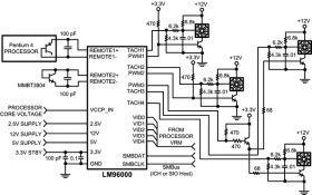 Hardware monitor with fan control and 6 power supply voltage monitors
