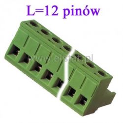Listwa montaż. kątowa 12-zacisk. żeńska r =5,08