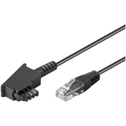 Goobay 51233 DSL Cable Black 3m 1x RJ45 plug - 1x TAE-F plug