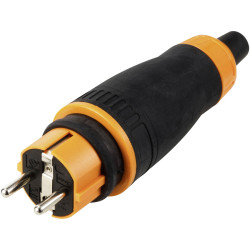 Sygonix SY-6618478 Safety plug TPE PC 250V AC Black Orange IP44