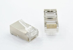 RJ45 wtyk telefoniczny 8p8c zaciskany na przewód ekranowany drut FTP, kategoria 5e