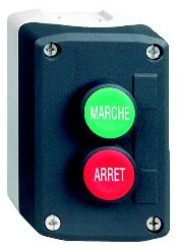 Kaseta ciemnoszara przyciski ziel. kryty/czerw. kryty O22 z sam. powr. XALD224