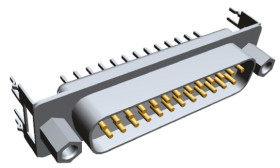 Złącze D-Sub 25-pinowe Męski Proste Przewlekany raster 2.76mm Złoto