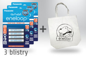 3 blistry akumulatorków Panasonic Eneloop R03 AAA 800mAh BK-4MCCE/4BE - pakowane 4 szt. / blister + torba eneloop
