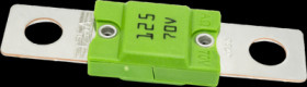 Automotive flat fuse, 125 A, 70 V, green, (L x W x H) 68 x 10.5 x 19 mm, MGHV125