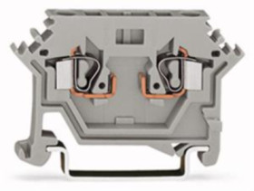 2-wire base terminal, spring-clamp connection, 0.08-2.5 mm², 2 pole, 10 A, 6 kV, gray, 280-616