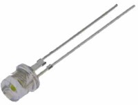 LEDP5W-3J2 Dioda LED biała 2cd 110° clear - płaskie czoło