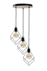 Lampa wisząca loftowa 3xE27 RUBEN WOOD
