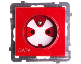 SONATA Gniazdo pojedyncze z/u DATA z kluczem czerwone GP-1RZK/m/00