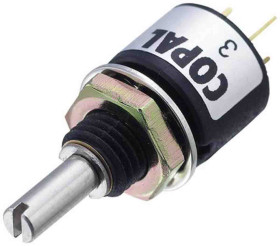 Potencjometr z plastiku przewodzącego 5kΩ typ Obrotowy Nidec Components średnica wału 3 mm 1/8W średnica 10mm Otwór