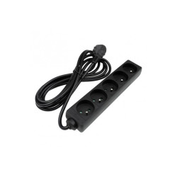 Przedłużacz 5 gniazd z/u 3m 3x1,5mm² czarny M20575 Eco Light