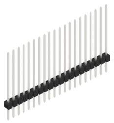 Pin header, 20 pole, pitch 2.54 mm, straight, black, 10046969