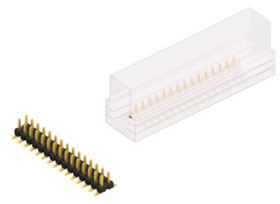 Pin header, 30 pole, pitch 2.54 mm, angled, black, SLLP6SMD03830GSM