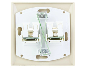 AKCENT Gniazdo komputerowe podwójne RJ45 kat.5e FOREX beżowe GPK-2A/F/01