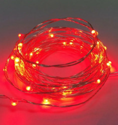 Lampki led zewnętrzne ŁEZKI 12V 5m 50LED czerwone IP65