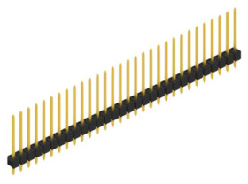 Pin header, 30 pole, pitch 2.54 mm, straight, black, 10048598