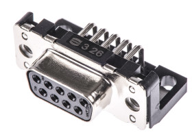 Złącze D-Sub 9-pinowe Żeński Kąt Proste Przewlekany raster 2.74mm