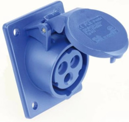 Gniazdo tablicowe skośne 32A 3P 230V /80x97/ niebieskie IP44 TWIST 423-6