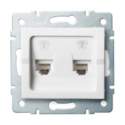 LOGI Gniazdo telefoniczne 2xRJ11 niezależne Biały 25107