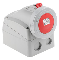 Złącze przemysłowe - zasilające 32A Gniazdo 415 V 3P + N + E Żeński Legrand Czerwony Montaż ścienny, IP67