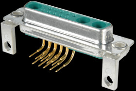 3013W3SAU99S90A D-SUB coax jack, mixed assembly, PCB-mounting, angled