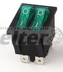 Przeł. kołys. podśw. 2xON-OFF AC zielony