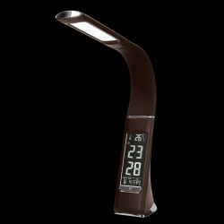 DOLOMIT LED 5W lampka biurkowa z budzikiem 300lm 4000K brązowa OR-LB-1533/BR