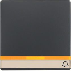 Klawisz 2 socz., p. opis. nadr. symb. "dzwonek", antracyt, aks