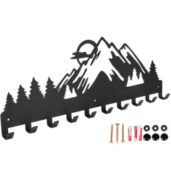 Wieszak metalowy na ubrania klucze czarny mat Zachód słońca