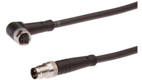 Vk50e054, Kabel Połączeniowy, 5 M, Żeński M8 (Gniazdo) 4-Pinowy Kątowy, Męski...