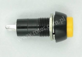 Przełącznik przyciskowy okrągły duży plastik 81B off-(on) żółty