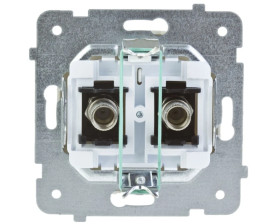 KARO Gniazdo antenowe podwójne typu F ecru perłowy GPA-2SF/m/42