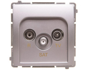 Simon Basic Gniazdo antenowe RTV/SAT końcowe srebrny mat BMZAR-SAT1.3/1.01/43