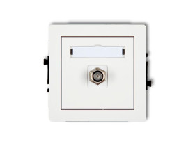 DECO Gniazdo antenowe pojedyncze typu "F" (SAT) pozłacany biały DGF-1.1 KARLIK