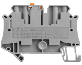 Złączka przelotowa 4-przewodowa z odłącznikiem nożowym 4mm2 szara UT 4-QUATTRO-MT P/P 3064056 /50szt./