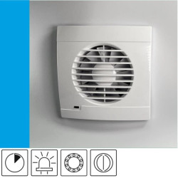 Wentylator domowy Vulkan RK100T+ klapka zwrotna, łożysko kulkowe, wyłącznik czasowy, kontrolka LED, fi 100 mm, kolor biały