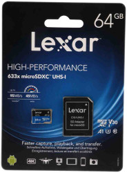Karta Micro SD MicroSDXC, 64 GB Tak, Lexar 633x