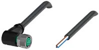 Sensor actuator cable, M8 cable socket, angled, A to open end, 4 pole, 1.5 m, PUR, black, 4 A, 240800-0005