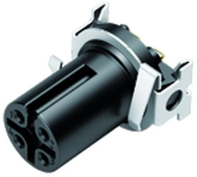 Panel socket, M12, 4 pole, SMD, screw locking, straight, 09 0432 601 04