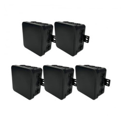 Puszka hermetyczna natynkowa elastyczna 85x85x41mm 12-wlotowa, zamknięcie na klik IP54 czarna EDO 5 szt.