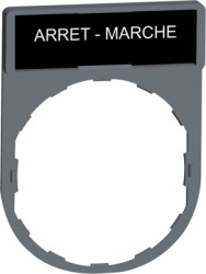 Label holder, printed with “ARRET-MARCHE”, for Harmony XB4/XB5, ZBY2166C0