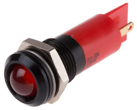 Lampka kontrolna do montażu panelowego 110V ac, czerwona 14.5mm Czarny Końcówka lutownicza RS PRO