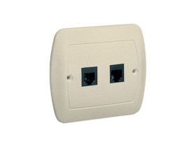 AKORD Gniazdo telefoniczne podwójne RJ11 beżowe ATF2/12 KONTAKT SIMON