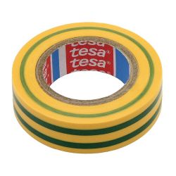 Taśma izolacyjna TESA PCV 20m/19mm żółto-zielona