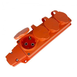 Listwa, Gniazdo gumowe poczwórne Schuko IP54 pomarańczowe 221.000.401 HOROZ