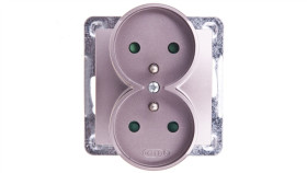 Impresja Gniazdo Podwójne Z/U Z Przesłonami Tytan Gp-2Yrzp/M/23