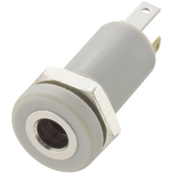 TruComponents 202598 3.5 mm audio jack Socket, Vertical,Pins:4 Stereo Silver